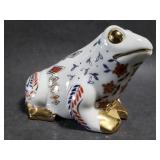 White w/ gold accents porcelain frog
