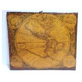 Map of America, 1620, by Mercator on wood