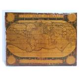 Global Map by Abraham Ortelius 1590 on wood