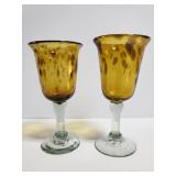 Two deco art wine glasses