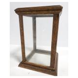 Wood and glass display box w/ removable top