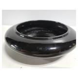 Haeger black glass bowl planter