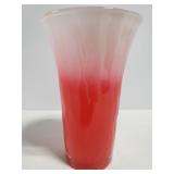 Ombre colored glass vase
