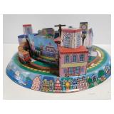 Metal train wind up tin toy
