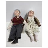 Grandpa & Grandma porcelain doll pair