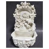 Resin bird bath wall planter