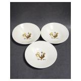 Three rooster berry bowls