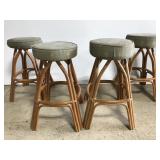 Four Whitecraft rattan bar stools