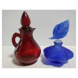 Small vintage glass perfume bottles