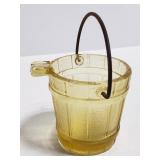 Small glass bucket ashtray