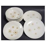 Collection of 10 Atomic Age dishes