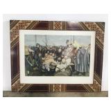 European men at war art print in designed frame
