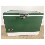 Vintage green metal Coleman cooler