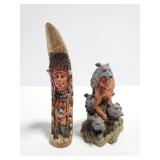2 Native American figurines