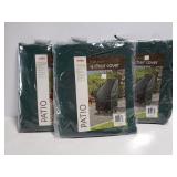 Three high back patio chair covers in package