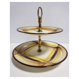 Mid century Vernonware 2-tier serving tray