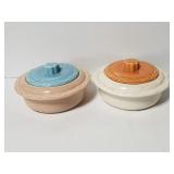 Two vintage A.C. Davey casserole/serving dishes