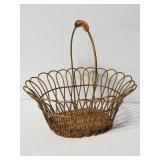 Vintage wicker & metal egg basket