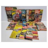 Vintage small car and hot Rob magazines