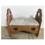 Small wooden bench foot stool