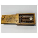 Vintage Starrett gauge set in wooden box
