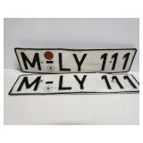 Matching pair of German license plates