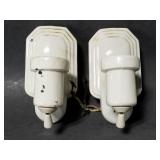 Vintage art deco porcelain light fixtures