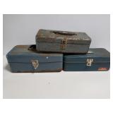 3 old tool boxes w/ contents
