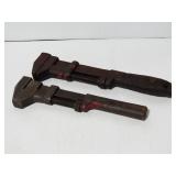 Two vintage adjustable wrenches