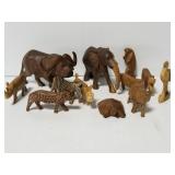 Carved wood animals collection