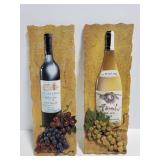 Two wine bottle wall art tiles