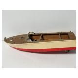 Vintage wood model speedboat
