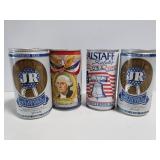Four vintage beer cans