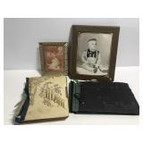 Assortment of old vintage photos, albums, frames