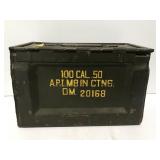 Old metal military ammo box w/ contents