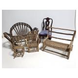 Wood doll display chairs