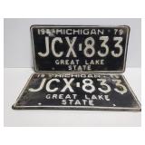 Pair of black Michigan license plates