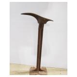 Antique cast iron cobbler shoe form stand