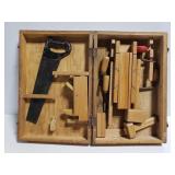 Vintage wooden toy tool set