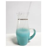 Vintage frosted glass pitcher and stirrer