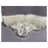 Service for 8 glass snack set w/ 2 extra trays