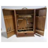 Vintage wooden toy tool kit chest