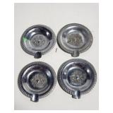 Four vintage mini ashtrays