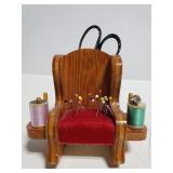 Wood rocking chair sewing caddy