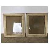Chippy white art frames w/ glass