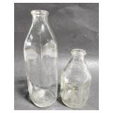 Pair of vintage glass baby bottles
