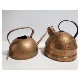 Copper tea pot and oil can