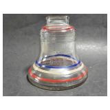 Clear glass Liberty bell coin bank