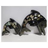 Alabone shell and resin dolphin art