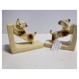 Ceramic doggie book ends